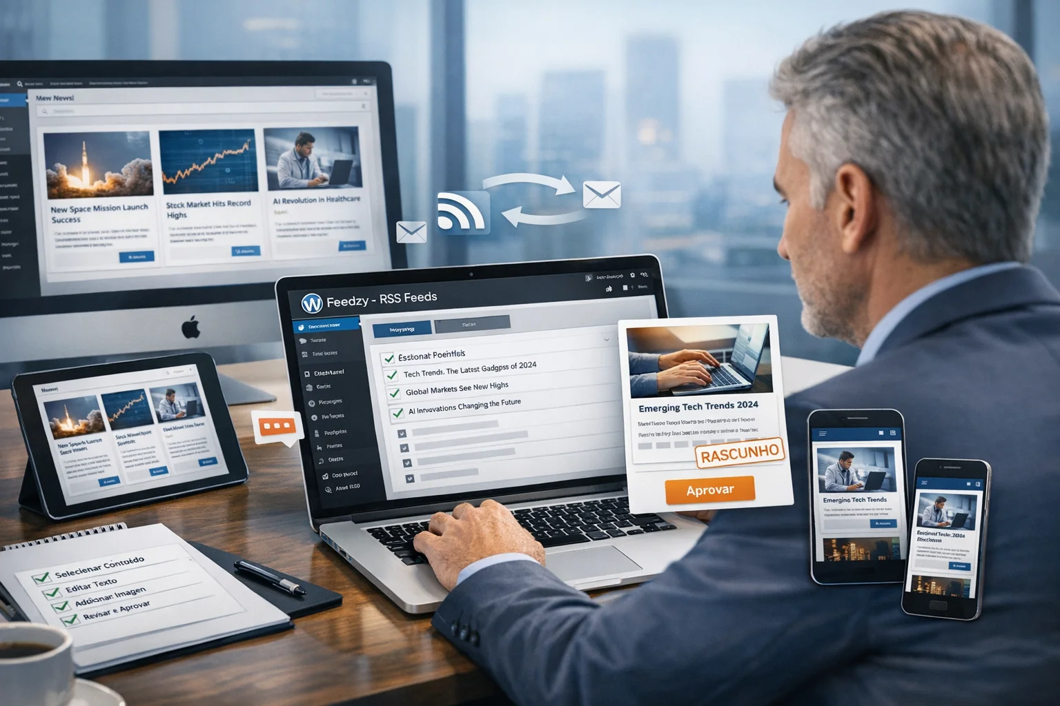 Agregador de notícias curado com Feedzy para WordPress