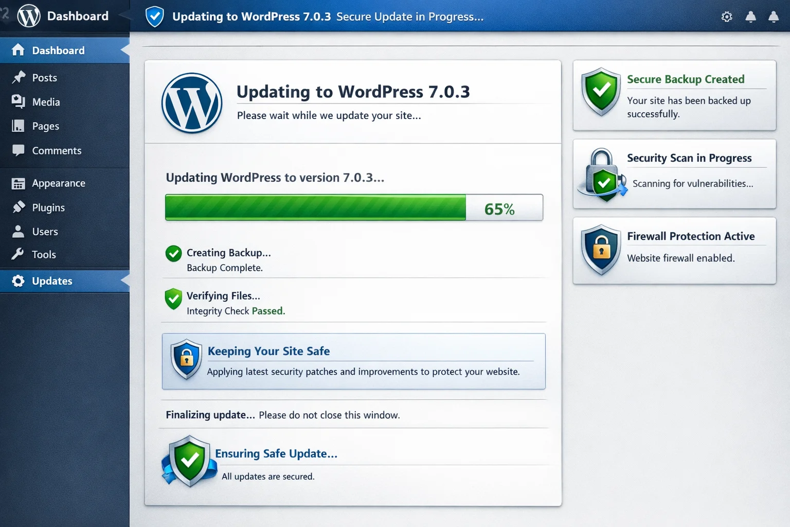 Atualização de Segurança do WordPress 7.0.3: Tudo o Que Você Precisa Saber