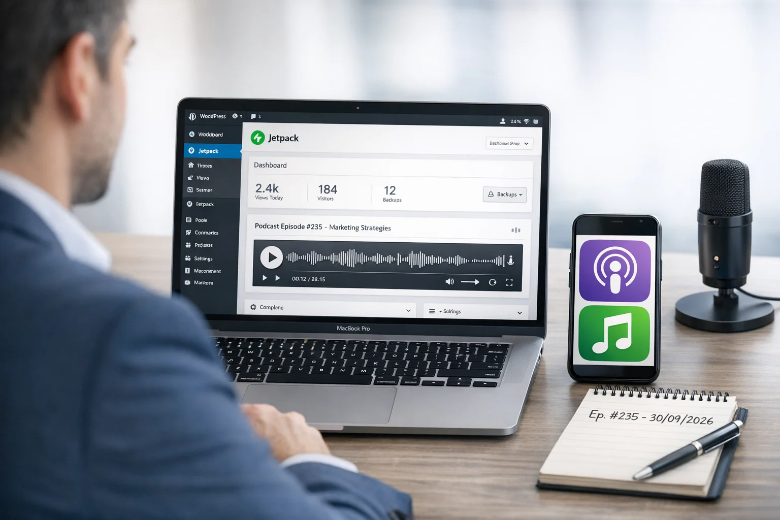 Integrar podcasting ao Jetpack para sites WordPress