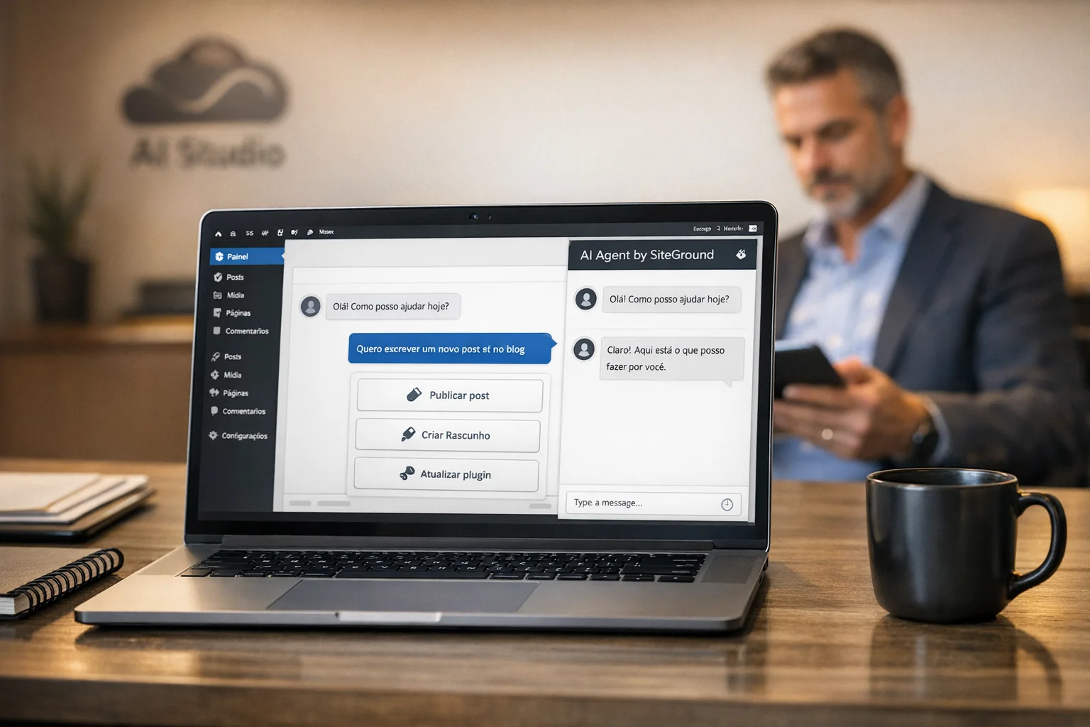 plugin WordPress AI Agent da SiteGround para automação e gerenciamento de sites
